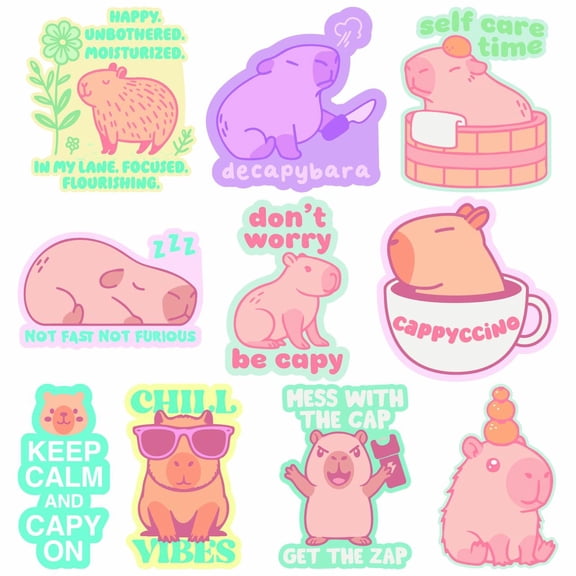 Capybara Sticker Extra Large Stickers Funny Cute Rodent Adhesives with Memes