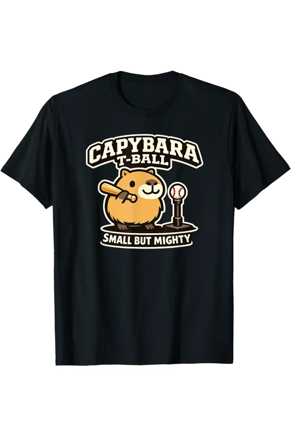 Capybara T-Ball Small But Mighty Funny Baseball Kids T-Shirt, Unisex T-Shirt