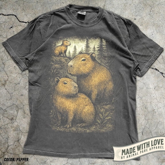 Capybara T Shirt Cute Animal Graphic Tee, Nature Lover , Chill Capybara Shirt, Forest Wildlife Top, Cozy Aesthetic Animal Tee
