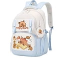 thumbnail image 1 of Capybara Theme Backpack for Girls Cute Girls Backpack Kawaii Bookbag for Girls Kingdergarten Teens Elementary School Student, 1 of 8