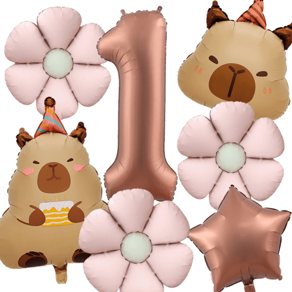 Capybara Theme Balloon 1st Birthday Party Decorations Includes Capybara Shaped Balloons Flower Balloons for Party Party Favors Capybara Theme