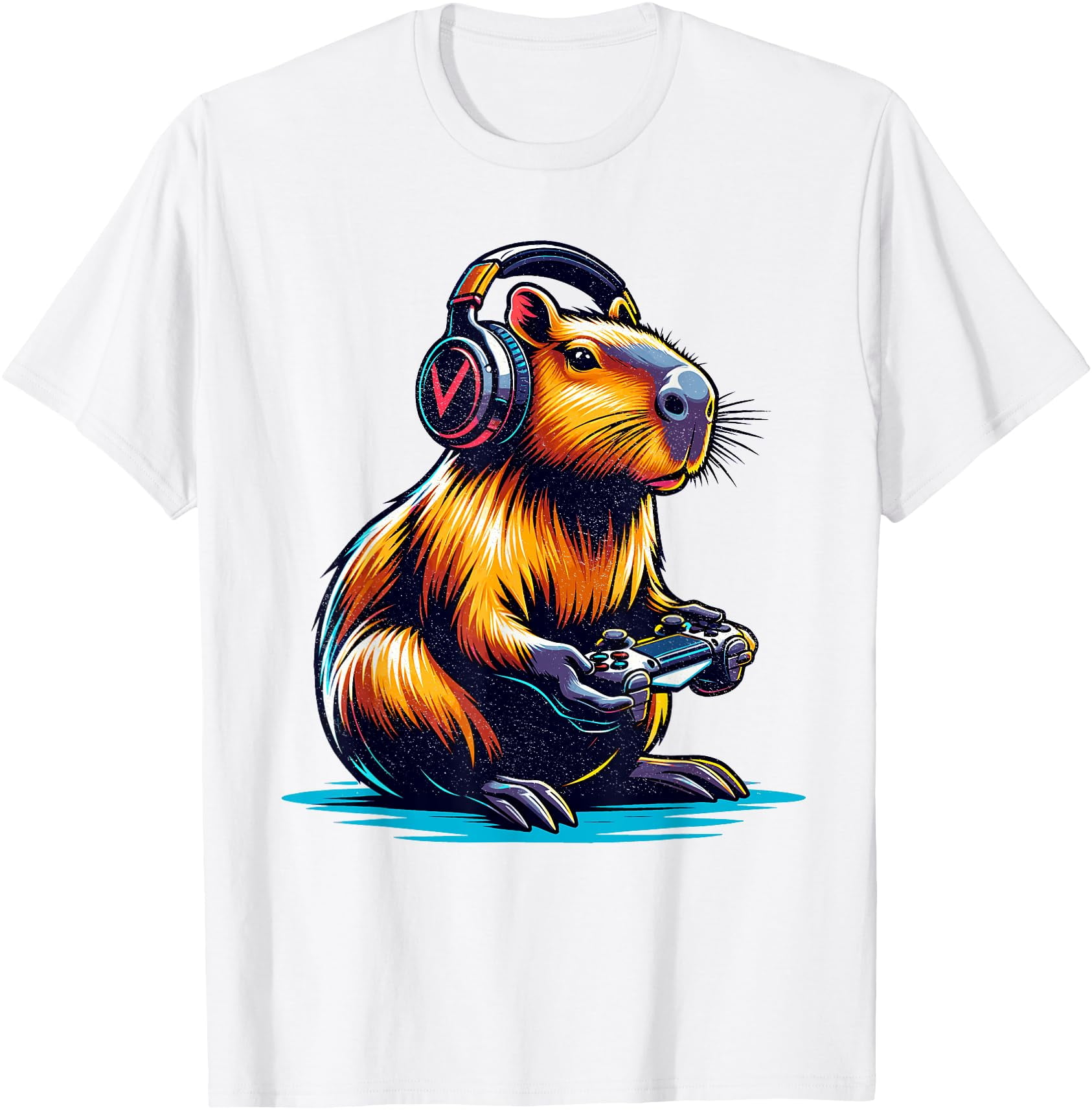 Capybara & Video Games Funny Rodent Animal Softstyle Unisex TShirt