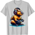 thumbnail image 1 of Capybara & Video Games Funny Rodent Animal Softstyle Unisex T-Shirt, 1 of 5