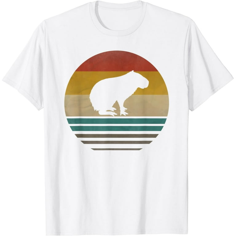 Capybara Shirt Retro Vintage 70s Silhouette Distressed Gift Capybara Shirt Retro Vintage 70s Silhouette Distressed Gift