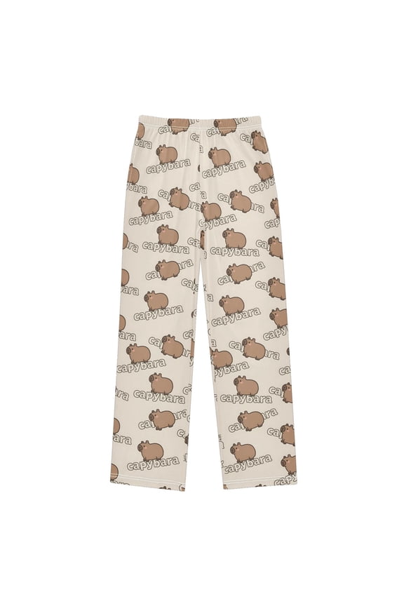 Capybara Word Pajama Pants Soft and Lightweight Elastic Waistband Pajama Pants
