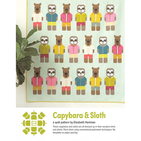 Capybara and Sloth Quilt Pattern by Elizabeth Hartman