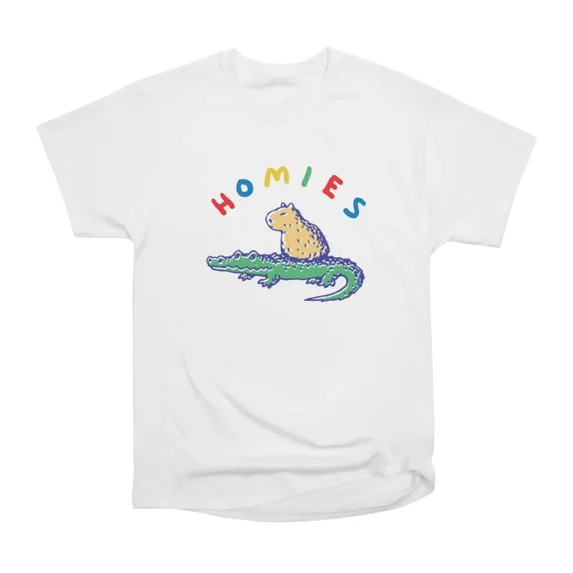 Capybara and alligator homies T-Shirt Tee Gift For Him Merch For Her Apparel For Friend