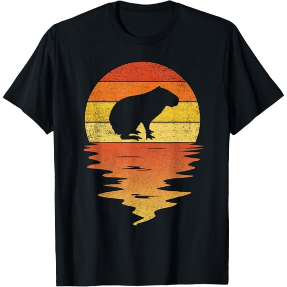 Capybara shirt 70s vintage retro sunset Capybara T-Shirt