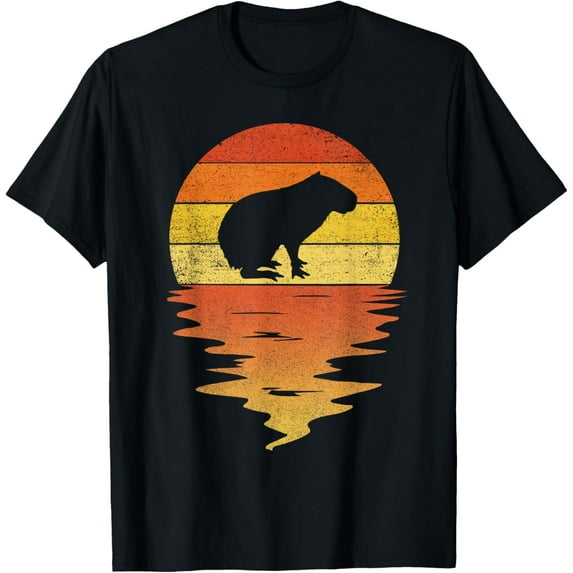 Capybara shirt 70s vintage retro sunset Capybara T-Shirt