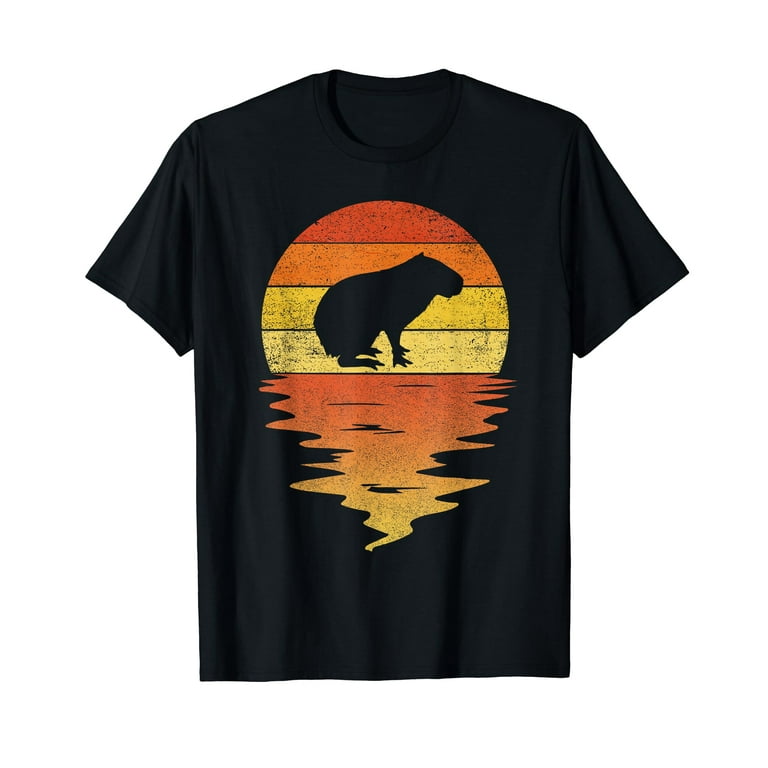 Vintage Capybara Shirt Sunset