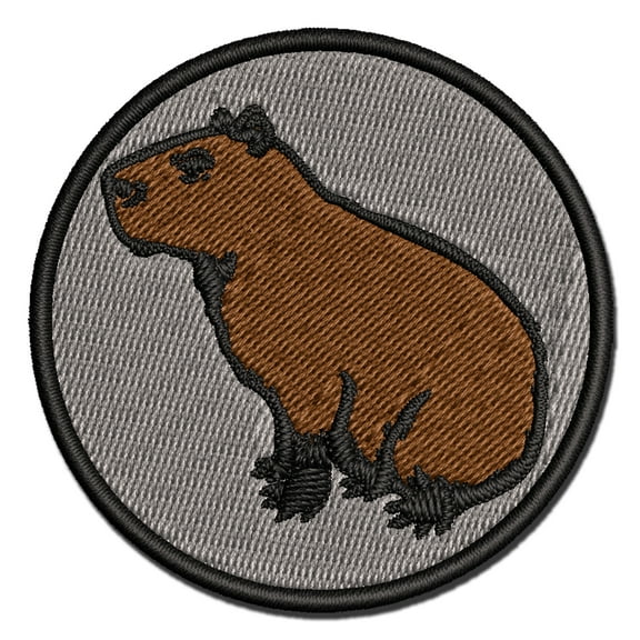 Capybara the Giant Friendly Rodent Applique Multi-Color Embroidered Hook & Loop Patch - 3 Inch Medium