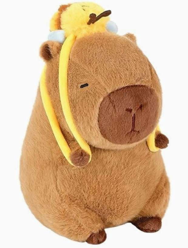 Capybara with Bumblebee Backpack Plush Toy