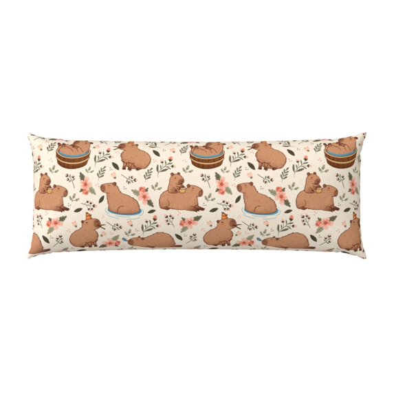 Capybaras Body Pillow Pillowcase One Size Body Pillow Cover with Hidden Zipper Body Pillow Case Gifts for Women Men Boys Girls