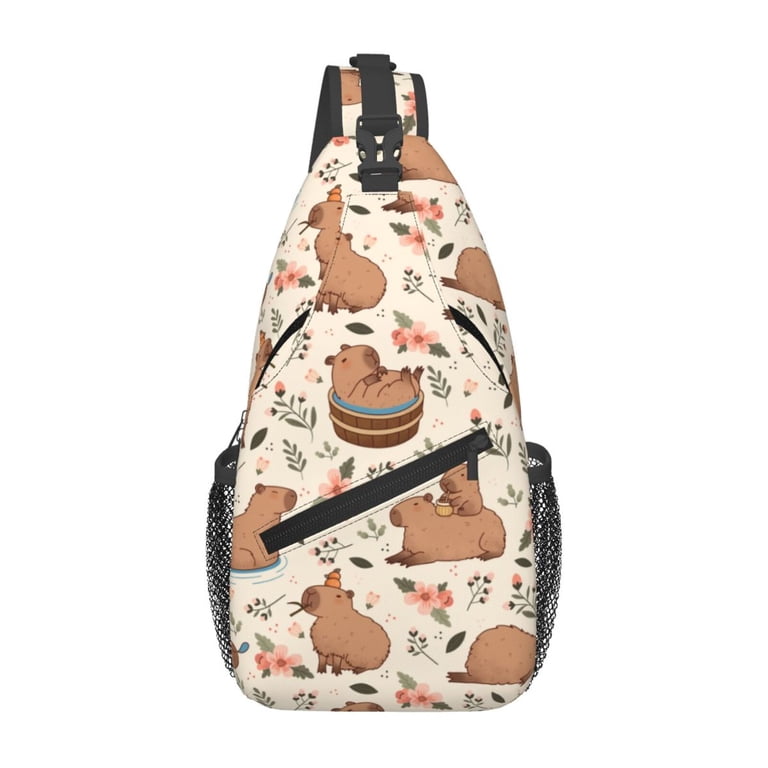 Capybaras Crossbody Sling Bag for Women Men Sling Backpack  display picture 1