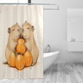 thumbnail image 1 of Capybaras Huging Oranges Shower Curtains with 12 Hooks Waterproof Bathroom Decor 66" x 72", 1 of 6