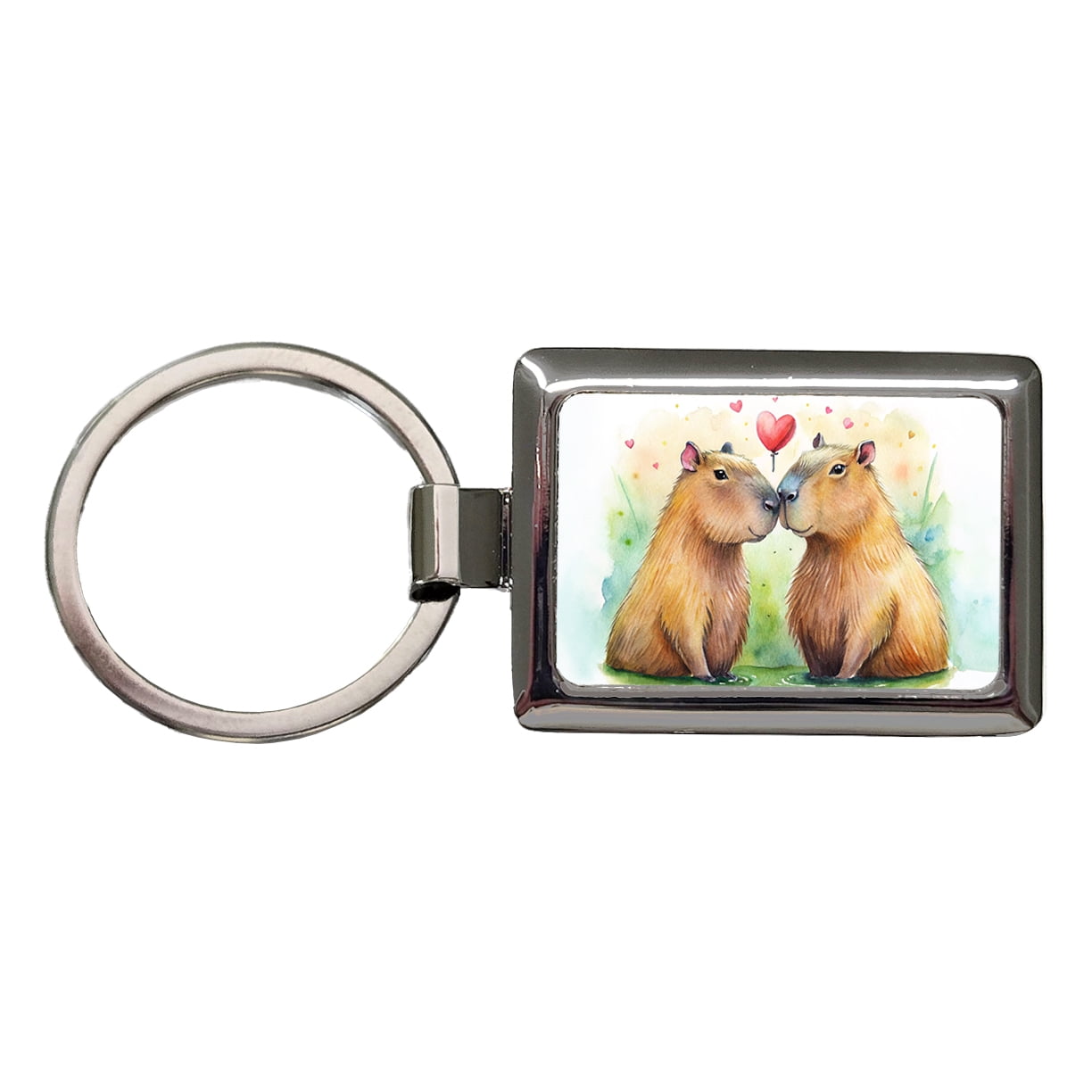 Capybaras In Love Valentine's Day Metal Rectangle Keychain - Walmart.com