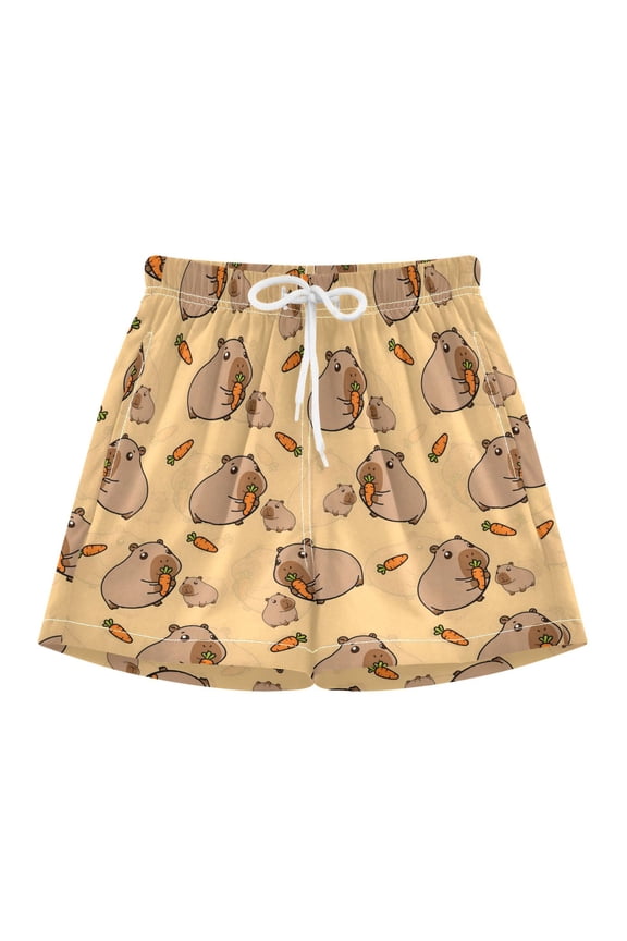 Capybare Eating Pattern Swim Trunks Quick Drying Swim Trunks Summer Swim Shorts Swimwear