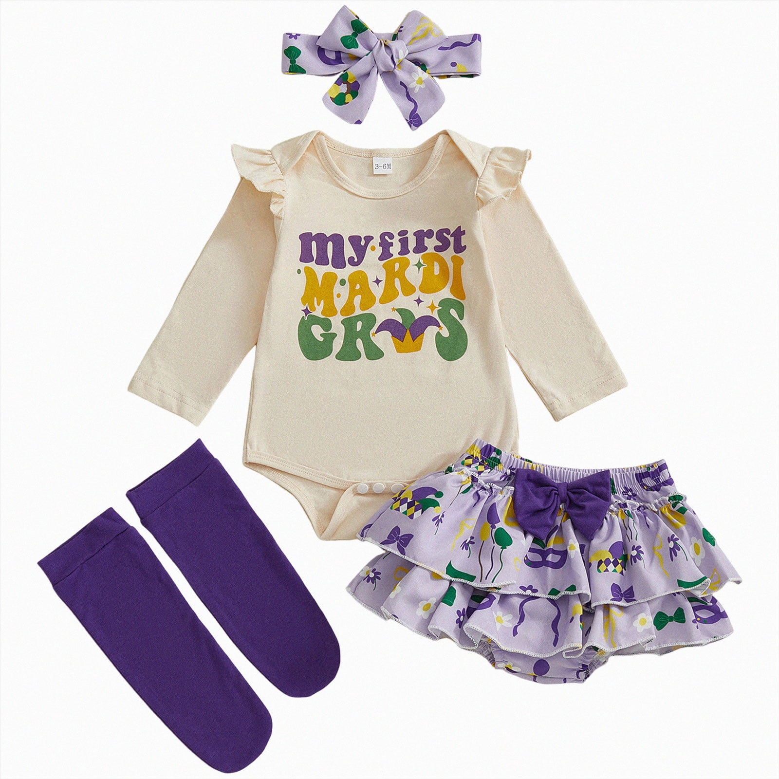 Caqnni 0-3 Months Baby Outfit Toddler Girl Long Sleeve Pullover Tops ...