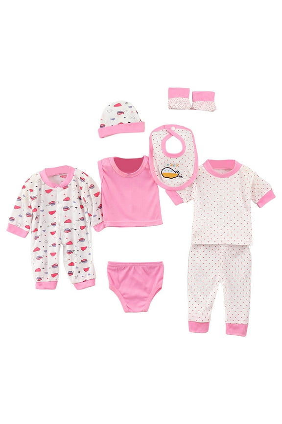 5Pcs Unisex Baby Boy Girl Cotton Layette Outfit Set Baby Cotton Clothes Suit for to 3 Months oy Girl Boy Take Me Home Set Layette Set