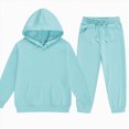 thumbnail image 1 of Caqnni 10-11 Years Girls 2 Piece Outfits Long Sleeve Toddler Girl Clothes Tops and Pant Sets Cute Girls Outfits for Fall Winter A252-Blue, 1 of 3