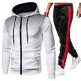 thumbnail image 1 of Caqnni 2024 Drawstring Hoodies Pullover Sweatshirts for Men Quarter Zip Pullover Hoodies & Sweatshirt for Running Workout Gym S-XXXL (White,L), 1 of 6