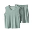 thumbnail image 1 of Caqnni 2Pcs Toddler Girls Cute Knit Short Sleeve T Shirt Tee + Flare Shorts Set for Gift Summer Outfits Summer 2Pcs Gift Outfits Set Pajamas Set Green 4-5 Years, 1 of 2