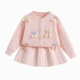 thumbnail image 1 of Caqnni 3-4 Years Toddler Baby Girls Fall Winter Clothes Long Sleeved Pullover Shirt + Pants 2 Pcs Casual Dailywear & Loungewear Outfits Set For Kids A120-Red, 1 of 6