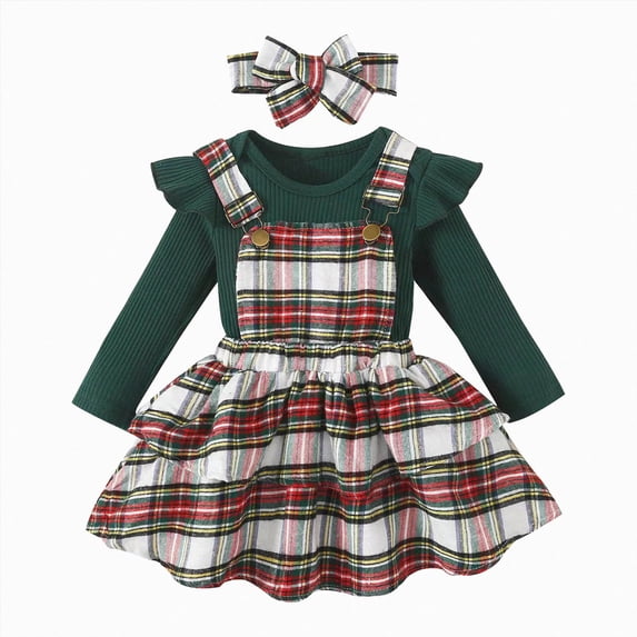 Caqnni 3-6 Months Girls Outfits Toddler Girls Fall Winter Clothes Girls Long Sleeve Top Pants 2PCS Set Fall Winter Clothes A108-Green