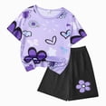 thumbnail image 1 of Caqnni 4-5 Years Girl Summer Clothes 2Pc Set Toddler Girl Clothes Floral Printed Top And Shorts Outfits 2Pcs Little Girls Clothing Set, 1 of 6