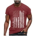 thumbnail image 1 of Caqnni 4th of July Shirts for Men Patriotic Short Sleeve Round Neck American Independence Day Flag Summer Shirts for Men Clothes Shirts for Men Red,XXL）, 1 of 3