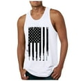 thumbnail image 1 of Caqnni 4th of July Tee Shirts Mens Graphic Crew Neck Top Tank Tops Sleeveless ShirtsRegular Fit Patriotic American Flag Shirt Top Mens Shirts (White,M), 1 of 4