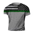 thumbnail image 1 of Caqnni 4th of July Shirts Mens American Flag Patriotic Short Sleeve T-Shirt(Grey,XL), 1 of 4