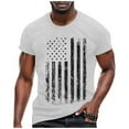 thumbnail image 1 of Caqnni 4th of July T-Shirt Mens USA Short Sleeve Shirts Retro Patriotic American Flag T-Shirt for Men White,M）, 1 of 3
