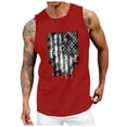thumbnail image 1 of Caqnni American 1776 Tank Top Shirtst Men American Flag Patriotic Short Sleeve Independence Day Tank Top Shirtst (Red,L), 1 of 4