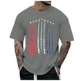 thumbnail image 1 of Caqnni American Flag Men's T-Shirt Short Sleeve Crew Neck Summer Classic Patriot USA July Fourth Gift Tops Big and Tall(Dark Gray,XL), 1 of 4