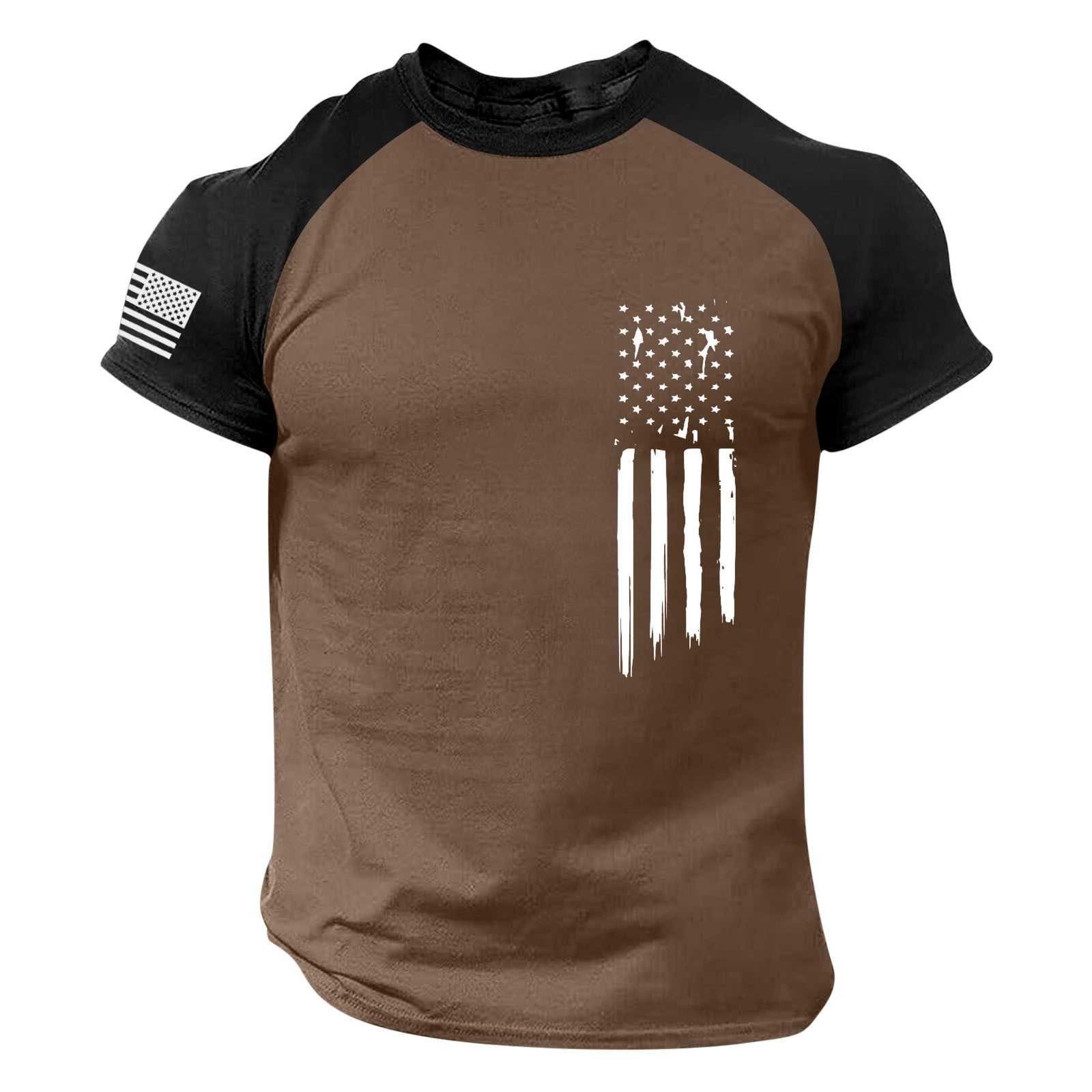 Lucky Ride American Flag Hoodie - Men's Tattered Flag Design, Heavyweight Cotton Blend
