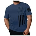 thumbnail image 1 of Caqnni Men's Tees USA Flag T-Shirt Patriotic Shirt Crew Neck 3D American Flag Shirt Tees Mens T Shirt (Navy,6XL), 1 of 4