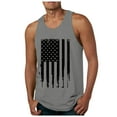 thumbnail image 1 of Caqnni American Flag Print Men's Tank Top Shirts Sleeveless USA Flag Patriotic T-Shirts (Z06-Grey,L), 1 of 4