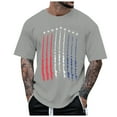 thumbnail image 1 of Caqnni American Flag Shirts for Men USA Shirt Mens Patriotic Outfit USA Flag T Shirts 4th of July Tshirt Tops USA Tee Shirts for Men Mens T Shirt(Grey,L), 1 of 4