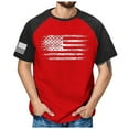 thumbnail image 1 of Caqnni American Flag T-Shirts for Mens Patriotic Shirt USA Flag Stars Print T-Shirt 4th of July Tee Tops Shirts for Men (Z02-Red,L), 1 of 4