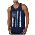 thumbnail image 1 of Caqnni American Flag Tank Top Men Patriotic 4th of July USA Summer Short Sleeved Shirt (Dark Blue,XXL), 1 of 1