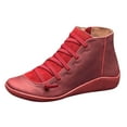 thumbnail image 1 of Caqnni Ankle Boots for Women Boots for Women Boots Shoes Heels Pointed Ankle High Boots For Women Toe women's boots Women Garden Boots (5.5,Z02-Red), 1 of 4