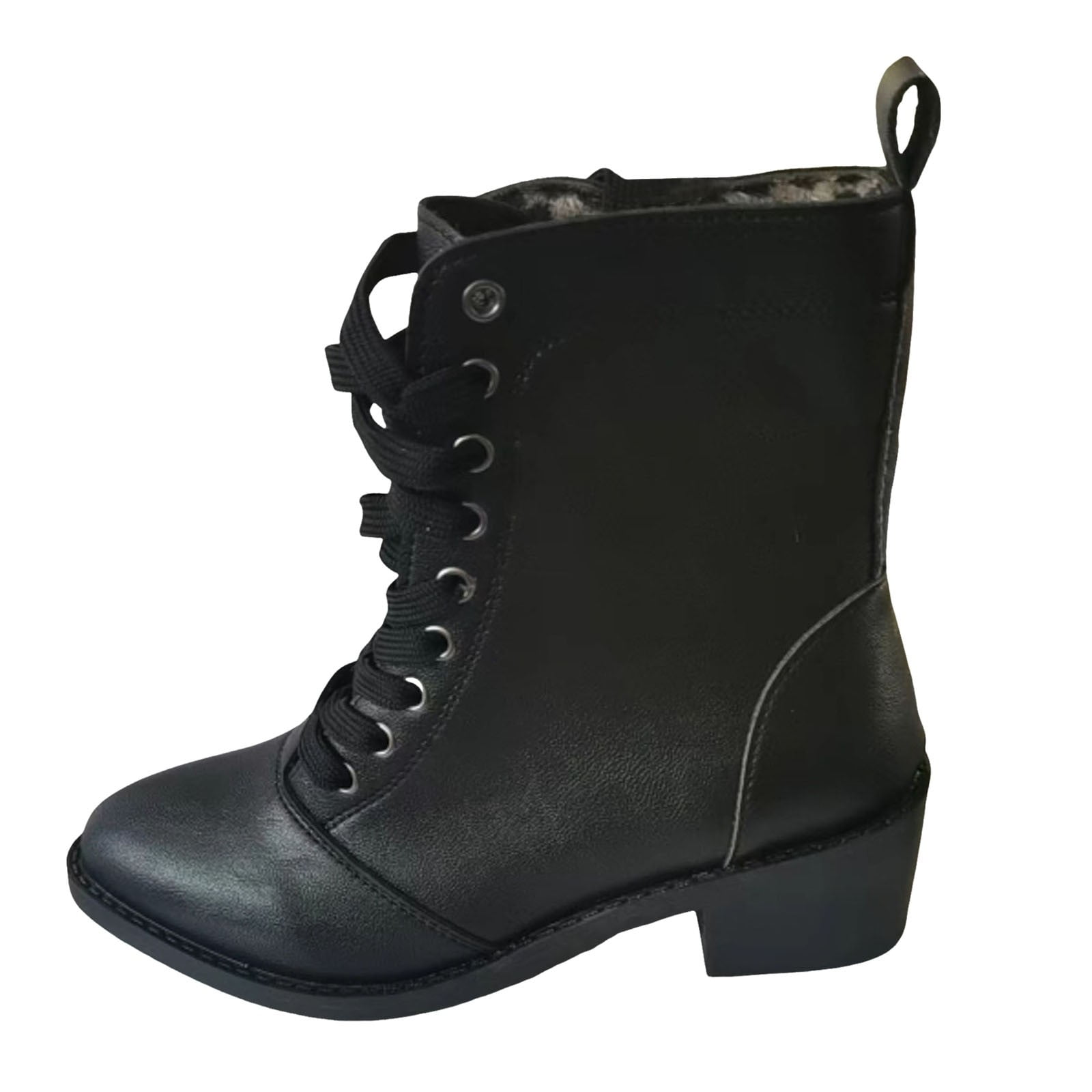 Women's Ankle Boots With Arch Support - Low Heel Lace Up & Zipper Booties For Casual Walking