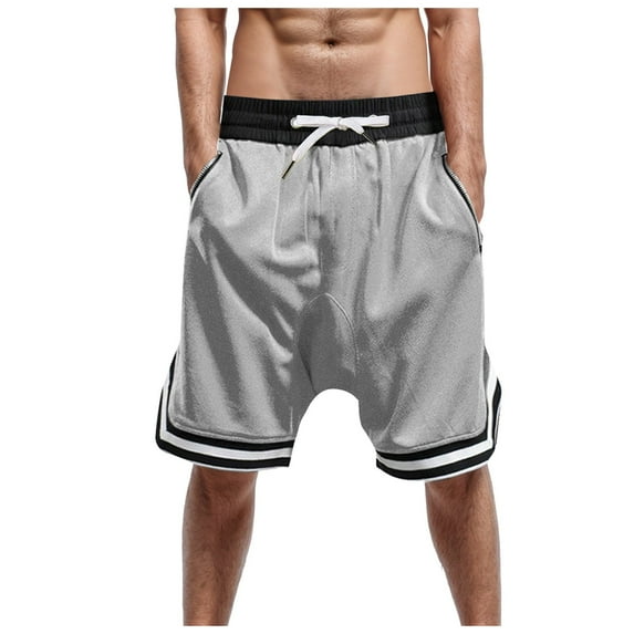 Caqnni Athletic Shorts for Men - Men's Basketball Shorts - Sports Shorts for Workout, Gym, Running Leisure Sports Short Casual,Basketball Shorts Summer Beach Shorts (M,Grey)