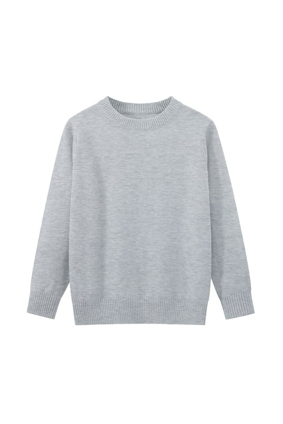 Autumn And Winter Solid Color High Neck Boys And Girls Knit Padded Top Girls Sweater Girls Padded Sweater Cardigan Sweater,2-3 Years,Gray