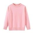 thumbnail image 1 of Caqnni Autumn And Winter Solid Color High Neck Boys And Girls Knit Padded Top Girls Sweater Girls Padded Sweater Cardigan Sweater，3-4 Years，Pink, 1 of 3