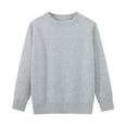 thumbnail image 1 of Caqnni Autumn And Winter Solid Color High Neck Boys And Girls Knit Padded Top Girls Sweater Girls Padded Sweater Cardigan Sweater，9-11 Years，Gray, 1 of 3