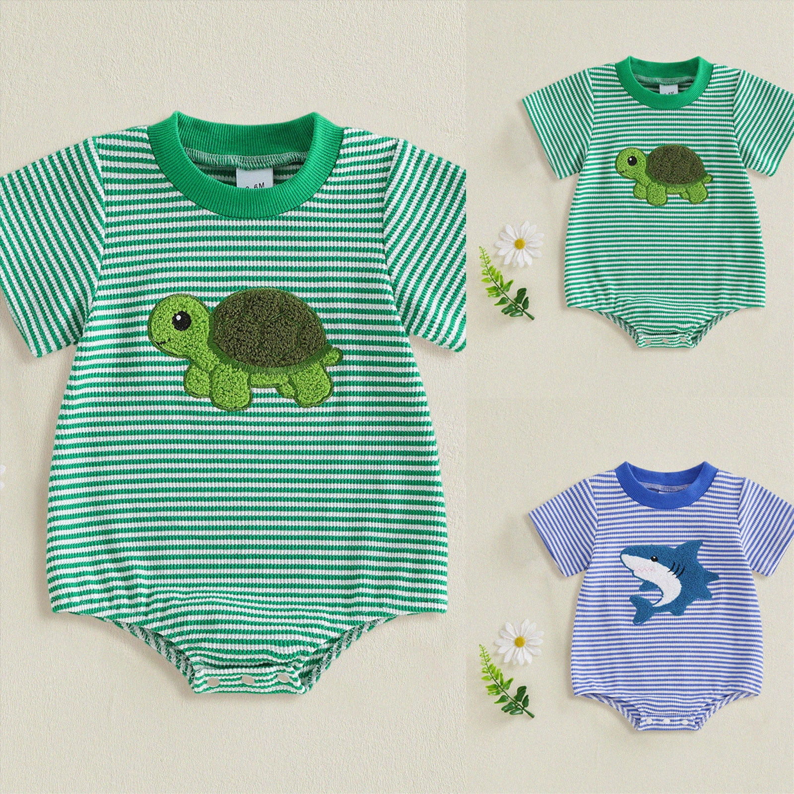 Caqnni Baby 6-12 Months One-Piece Romper Baby Boys Girls Summer ...