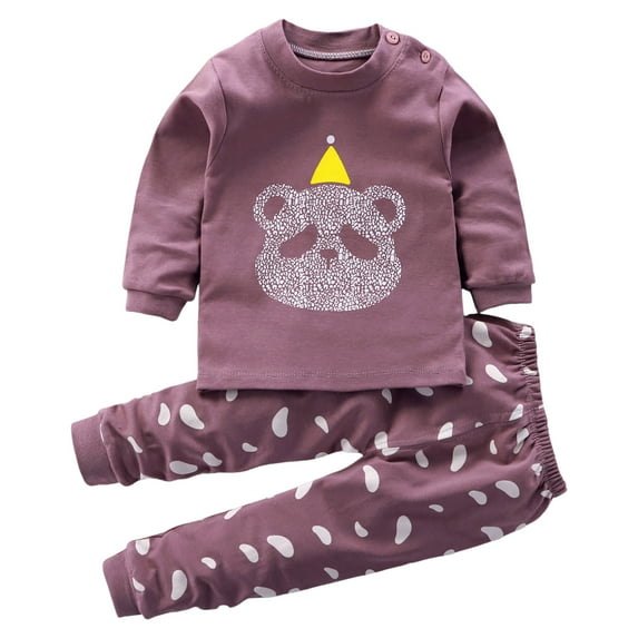 Caqnni Baby Boy Clothes Long Sleeve Contrast Color Sweatshirt + Sweatpants 2 Piece Toddler Boys Fall Winter Set Pajama Sets Baby Layette Sets(6-12 Months,Purple)