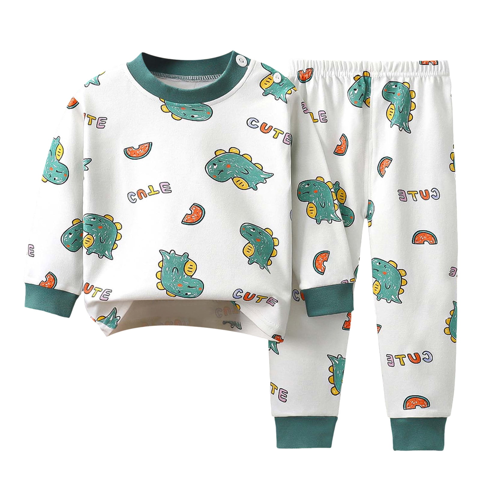 Kaipiclos Baby Boy Halloween Outfit - Pumpkin Print 2-Piece Tracksuit, Long Sleeve (18-24 Months, Earthy Yellow)